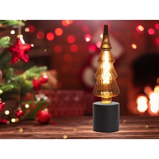 meineWunschleuchte LED Dekolicht, LED wechselbar, ausgefallene kleine Deko Tischlampe, Weihnachtsbeleuchtung Fensterbank schwarz Zylinder - 9 cm x 32 cm