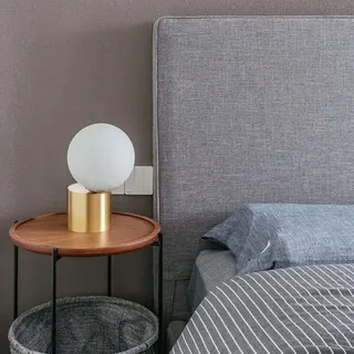 Moderne Goldene Kugel-tischleuchte, Vintage-schreibtischlampe Mit Metallfuß Für Glasschirm, Led-nachttischlampe Für Schlafzimmer Und Wohnzimmer, 20,8 X 30 Cm
