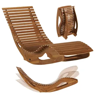 STEELSØN Solaria Gartenliege, Akazienholz geölt, klappbar, 150kg, Outdoor | Holzliege klappbar, Liegestuhl Akazienholz geölt, Sonnenliege, ergonomische Saunaliege wetterfest, Schaukelliege, Relaxliege