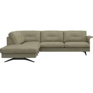 FLEXLUX Ecksofa Glow bequem und komfortabel durch hochwertigen Sitzaufbau, L-Form, Skandinavisches Design, In hochwertiger Verarbeitung grün