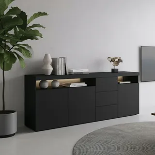 borchardt Möbel Kapstadt 200 x 72 x 35 cm Schwarz