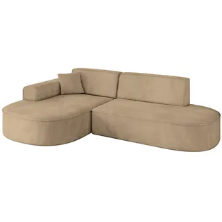 altdecor Ecksofa Velours 3-Sitzer Beige