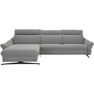 Himolla Komfortklass Wohnlandschaft Spektra, Grau, Metall, 5-Sitzer, Ottomane links, L-Form, 308x178 cm, Blauer Engel, Goldenes M, Emas, erweiterbar, Typenauswahl, Fußauswahl, Lederauswahl, Stoffauswahl, individuell planbar, Wohnzimmer, Sofas & Couches, Wohnlandschaften, Ecksofas