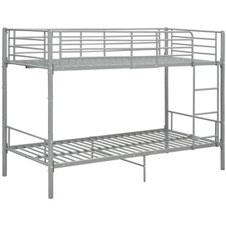 Tidyard Etagenbett Metallbett mit 2 Betten Stockbett mit Lattenroste Kinderbett Jugendbett Grau Metall 90×200 cm
