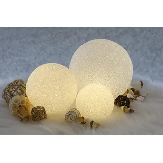 mucHome 3er Set LED Kugeln Soft Ø 6/8 und 10cm, warmweiße LED, An-/Ausschalter, inkl. 3X LR44 Batterien Weihnachtsbeleuchtung Weihnachten Dekokugeln Lichtkugeln