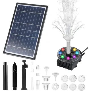 MIAJARD Solar Teichpumpen Solar 7W Springbrunnen Teich Solar Springbrunnen LED Solar Springbrunnen Solar Springbrunnen Pumpe