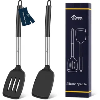 LuxusKollektion Pfannenwender Pfannenwender Pfannkuchenwender Silikon Good Grip Schwarz 34.8cm bunt|schwarz