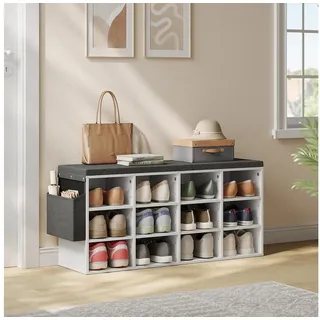 Woltu Schuhbank 102 x 48,5 x 30 cm 12 Fächer weiß