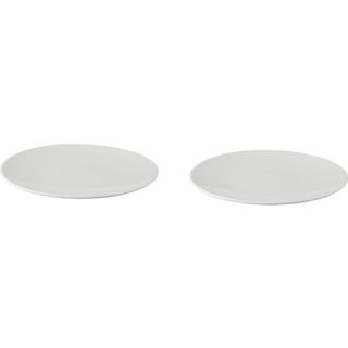palmer 2 x White Delight Teller flach im Set, Porzellan, Ø 27 cm, weiß glänzend, randlos coupe modern, für Pizza, Menü oder Torte, stapelbar, spülmaschinenfest