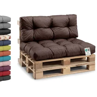 Gutekissen® Palettenkissen Wetterfest, Gartensofakissen, viele Farben und Größen PPI (Eckkissen 60x40, Braun-wasserfestes)