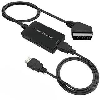 bundviel Scart auf HDMI Adapter Konverter 1m Kabel 1080p für HD-TV