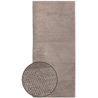 KARAT Premium Teppichläufer gewebt - 80 x 250 cm, Braun - Flauschiger Baumwoll Teppich - Läufer für Küche, Flur & Wohnraum - Flurläufer Küchenläufer Flurteppich (Azade)