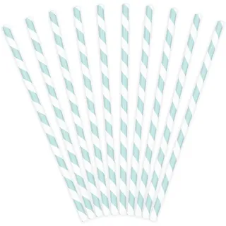 Papierstrohhalme 10er Set 19cm Trinkhalme Einweg Cocktail Strohhalme Getränke Deko Partyzubehör