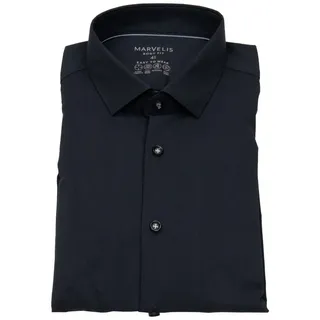 MARVELIS Businesshemd Body Fit stark tailliert bügelfrei Kentkragen grau 39