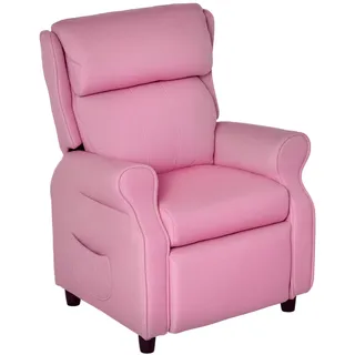 HOMCOM Kindersofa Kindersessel mit Fußstütze Armlehne verstellbare Rückenlehne Relaxsessel Kindercouch Stuhl Liegecouch Kinder Sofa für 3-5 Jahre Jungen und Mädchen Rosa