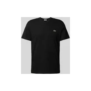 T-Shirt mit Label-Stitching Modell 'Basic', Black, L