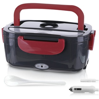 NASUM Elektrische Lunchbox mit Heizfunktion: Warme Mahlzeiten überall!, Kunststoff, hochwertige Edelstahl Verarbeitung rot