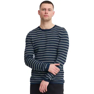 klassischer BLEND BHAjlan Herren Feinstrickpullover mit Label-Detail Strickpullover 20717703-131008 Beige - M