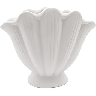 Wnvivi Keramikvase, ästhetisch, kleine Vase für Blumen, einzigartige Muschelform, dekorative moderne Blumenvase für Heimdekoration (B)
