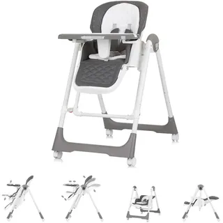 Chipolino Hochstuhl 2 in 1 Dunkelgrau inkl. Babyschaukel