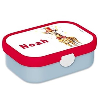 Mepal Bento Lunchbox Campus Zirkus - Personalisierte Brotdose mit Namen für Kinder - Bento-Fach & Gabel - Meal Prep Box Clip-Verschluss - BPA-frei & Spülmaschinenfest - 750 ml - Zirkusgiraffe