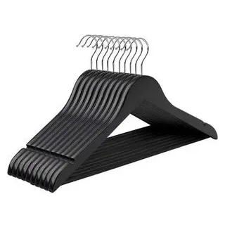 Songmics Kleiderbügel Ahorn Schwarz 10 St.