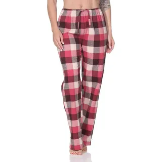 normann Flanell Schlafanzug Hose kariert Rot 48-50