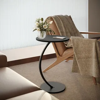 Vicco Beistelltisch Alvio, Schwarz, 40 x 60 cm, als Ablagefläche für Wohnzimmer oder Schlafzimmer einsetzbar