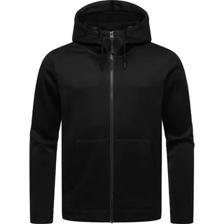 Ragwear Kapuzenstrickjacke Fabian Herren Basic Rippstrick-Jacke mit Kapuze schwarz S (46)