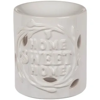 CN Aromalampe Duftlampe Duftöllampe Raumduft Duftstövchen Keramik »Home Sweet Home« Weiß
