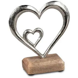 formano Skulptur Alu Mangoholz, Höhe: 14cm, Farbe: Natur, Motiv: Herz