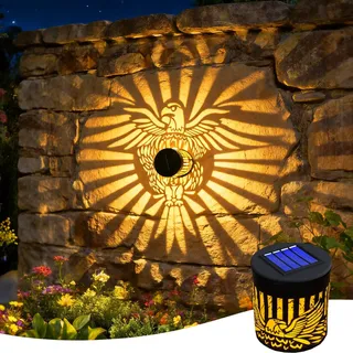 Solarlampen für Außen Garten Adler-Design, Neues Mandala Adler Projektor | IP65 Wetterfest Warmes Licht Solarleuchten für Outdoor Zaunleuchten Patio Terassendeko Gartenlaterne