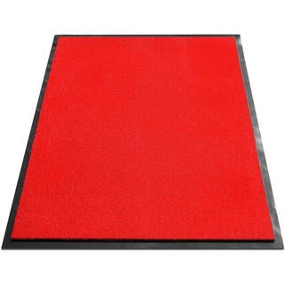 Fußmatte Schmutzfangmatte Monochrom Fixgrößen, Viele Farben & Größen, Floordirekt, Höhe: 7 mm rot 40 cm x 60 cm x 7 mm