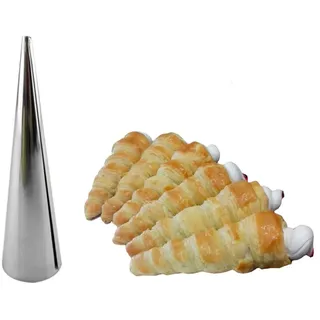 Torten Deko Shop Schillerlockenform Set, 15 x 4 cm, Dreieckig, Edelstahl, Silber, Backform, Bakingpan, Geburtstag, Weihnachten