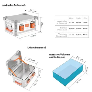 AluBox Alukisten mit Druckguss Stapelecken - 18 Liter