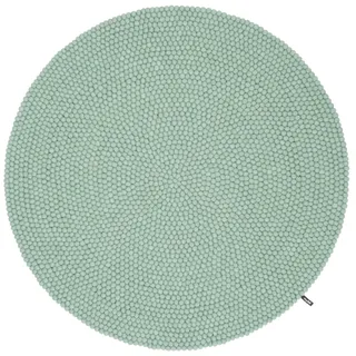 myfelt Fine Filzkugelteppich Ø 90 cm Blau/Türkis