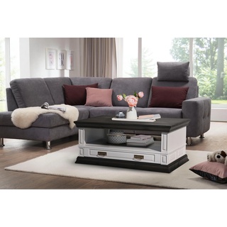 Couchtisch HOME AFFAIRE "Vinales" Tische Gr. B/H/T: 100 cm x 45 cm x 69 cm, weiß (weiß, wengefarbe) Couchtische eckig Breite 100 cm, mit 1 Schublade