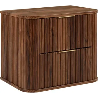 Rodan Waschtischunterschrank | Waschbeckunterschrank - Eiche Haselnuss - Modernes Design - Soft-Close Schubladen - Hängeschrank - Dunkelbraun