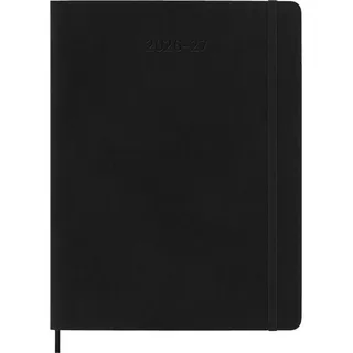 Moleskine 18 Monate Wochenkalender 2026/2027, XL, 1 Wo = 1 Seite, Rechts Linierte Seite, Weicher Einband, Schwarz