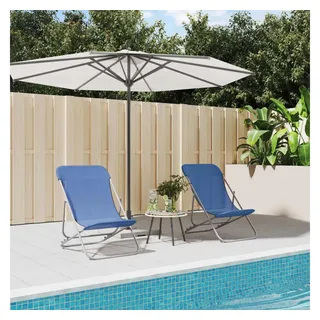 vidaXL Strandstühle 83 x 57,5 x 81 cm blau 2er Set