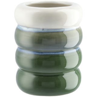 Vase , grün , Porzellan , Maße (cm): H: 11  Ø: 8.5