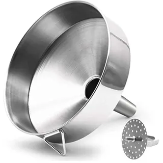 Super großer Edelstahl-Trichter mit abnehmbarem Sieb/Filter für Speiseöl und Getriebeflüssigkeit und Pulver, Lebensmittelqualität Metall Küchentrichter