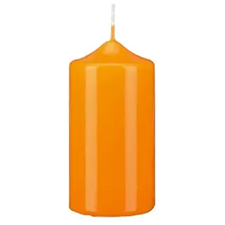 12 Spitzkopf Stumpen Kerzen Mandarin Orange 80 x Ø 40 mm, Kerzen in Cellophan, KOPSCHITZ Qualitätskerzen in RAL Qualität Made in Germany, Kerzen, Anlass, Advent, Weihnachten, Festtag, Festtagskerzen