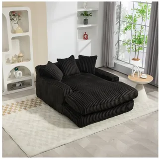STILVORA Schlafsofa mit bettfunktion,Hochelastisches bean bag sofa cord für Wohnzimmer, Modernes Cord-Schlafsofa Cloud Couch, Ergonomisches Design mit 3 Kissen, 150 kg Belastbarkeit, Kein Aufbau nötig, Für Wohnzimmer, Büro & Schlafzimmer., mit Relaxfunktion schwarz
