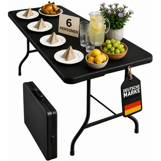 Floordirekt- Buffettisch Tisch klappbar Kunststoff 180x73 cm - Buffettisch mit Tragegriff - Klapptisch für Garten Terrasse und Balkon - Campingtisch 6 Personen (Kyoto)