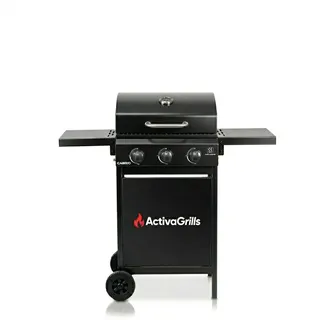 ACTIVA Gasgrill Cabrio I Premium Gasgrill inkl. wetterfester Abdeckhaube, 3 Brenner je 2,7 kW, Thermometer, verchromter Grillrost I Kompakter BBQ Gasgrill für Balkon & Garten