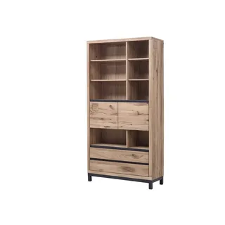 Massivmoebel24 Bücherregal 100 x 40 x 200 cm Bianco geölt