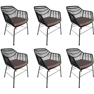 Home Deluxe Tara Gartenstuhl 63 x 60 x 82 cm schwarz 6 St.