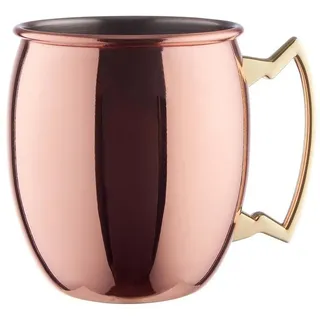 BUTLERS Cocktailglas Moscow Mule Becher Cocktailbecher Edelstahlbecher Cocktailtasse, 1-tlg., Edelstahl, in Rosegold 470 ml goldfarben