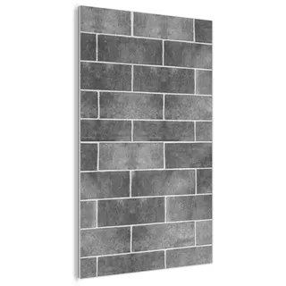 MuchoWow© Filz Bild als Akustikpaneele 80x120 cm Schlafzimmer Bilder Wand Deko Wohnzimmer Modern Wanddeko Schallschutz Akustikbild Abosrber Fliesen - Mauer - Grau - Schwarz - Industrial